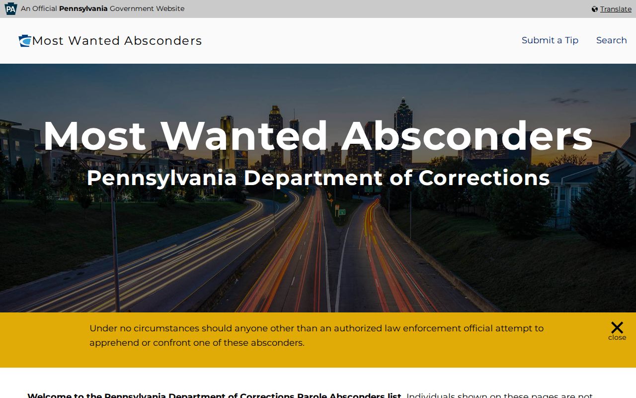 PA DOC absconder records relevant to Bucks County parole